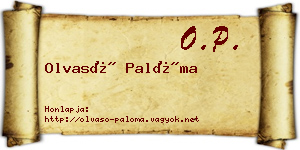 Olvasó Palóma névjegykártya